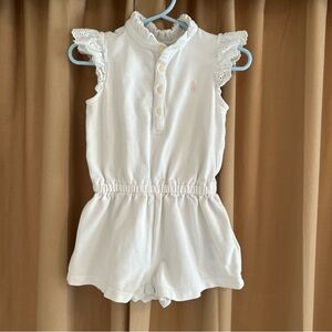 Ralph Lauren White Baby Girl Romper Size 12 Months